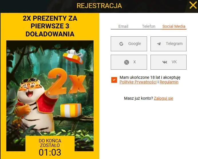 formularz rejestracyjny Spinamba Casino trzeci krok