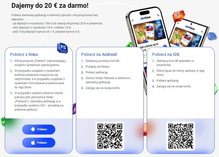 Mobilna aplikacja Slottica casino